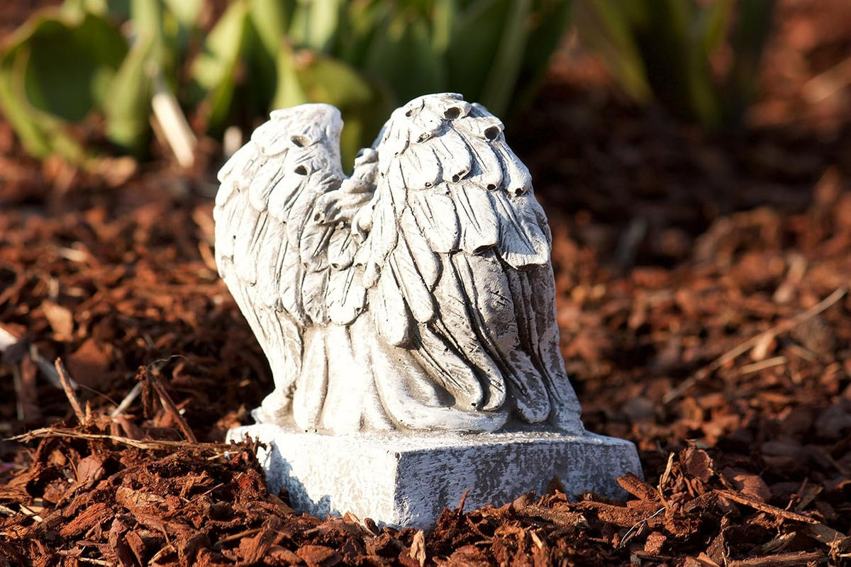 STEINFIGUR Engel auf Sockel, mit Inschrift frostfest Steinguss - Grau, Stein (8/12/8cm) - stoneandstyle