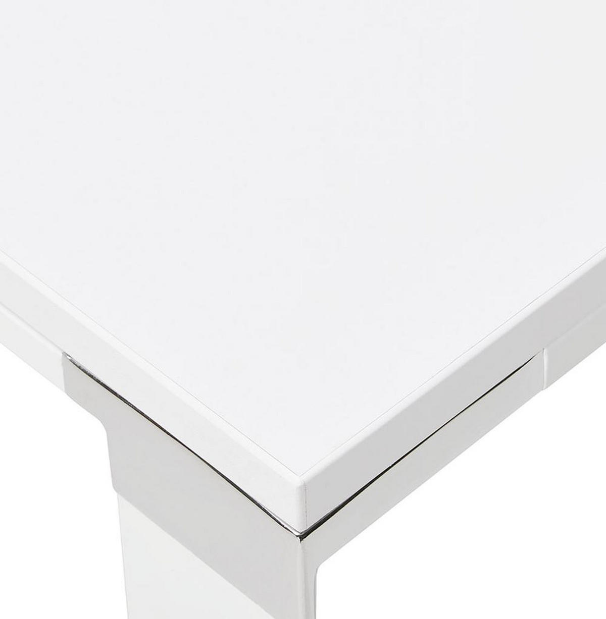 ECKSCHREIBTISCH Holz Metall Chromakzente KERIX, Weiß 170x160x74 cm - Weiß, Holz/Metall (160/170/74cm) - KADIMA DESIGN
