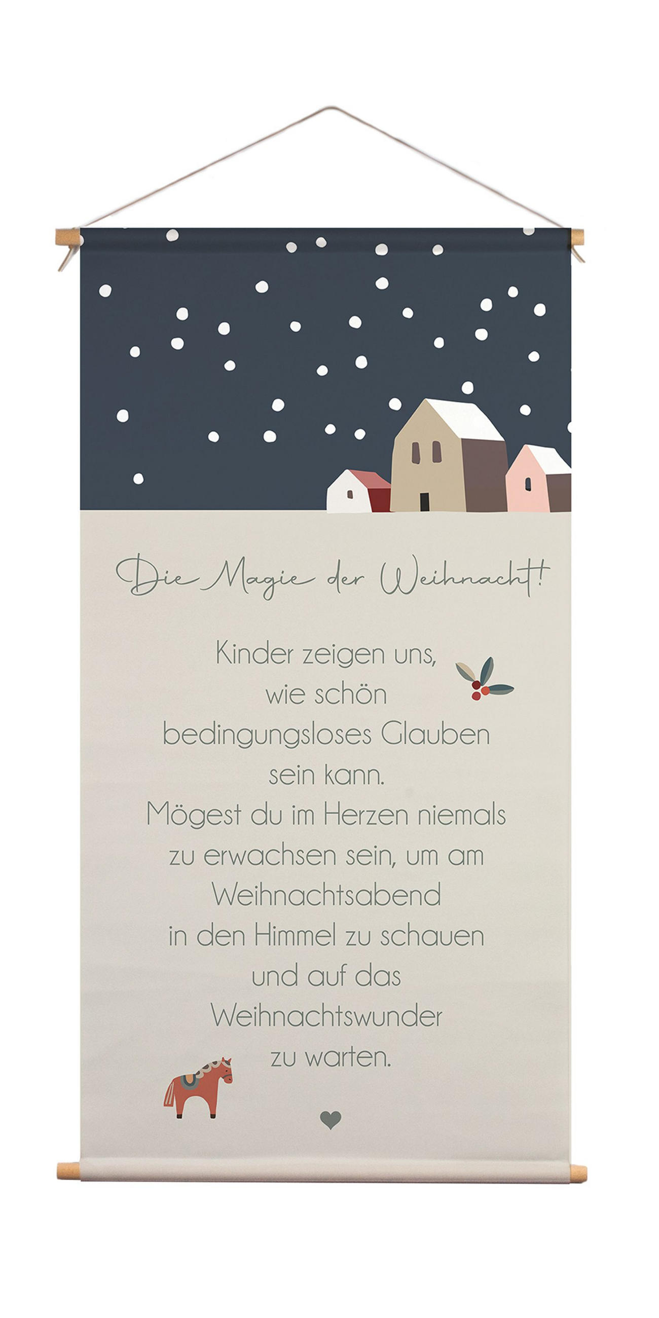 POSTER aus Stoff 60x120 cm Weihnachtsspruch - Beige, Textil (60/120/2cm) - artissimo
