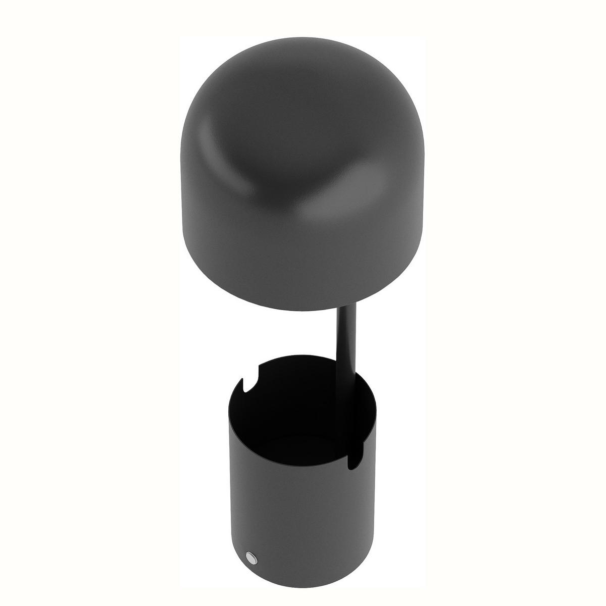 AKKU-TISCHLEUCHTE - Eisen - Schwarz, Metall (13/13/37cm) - home24
