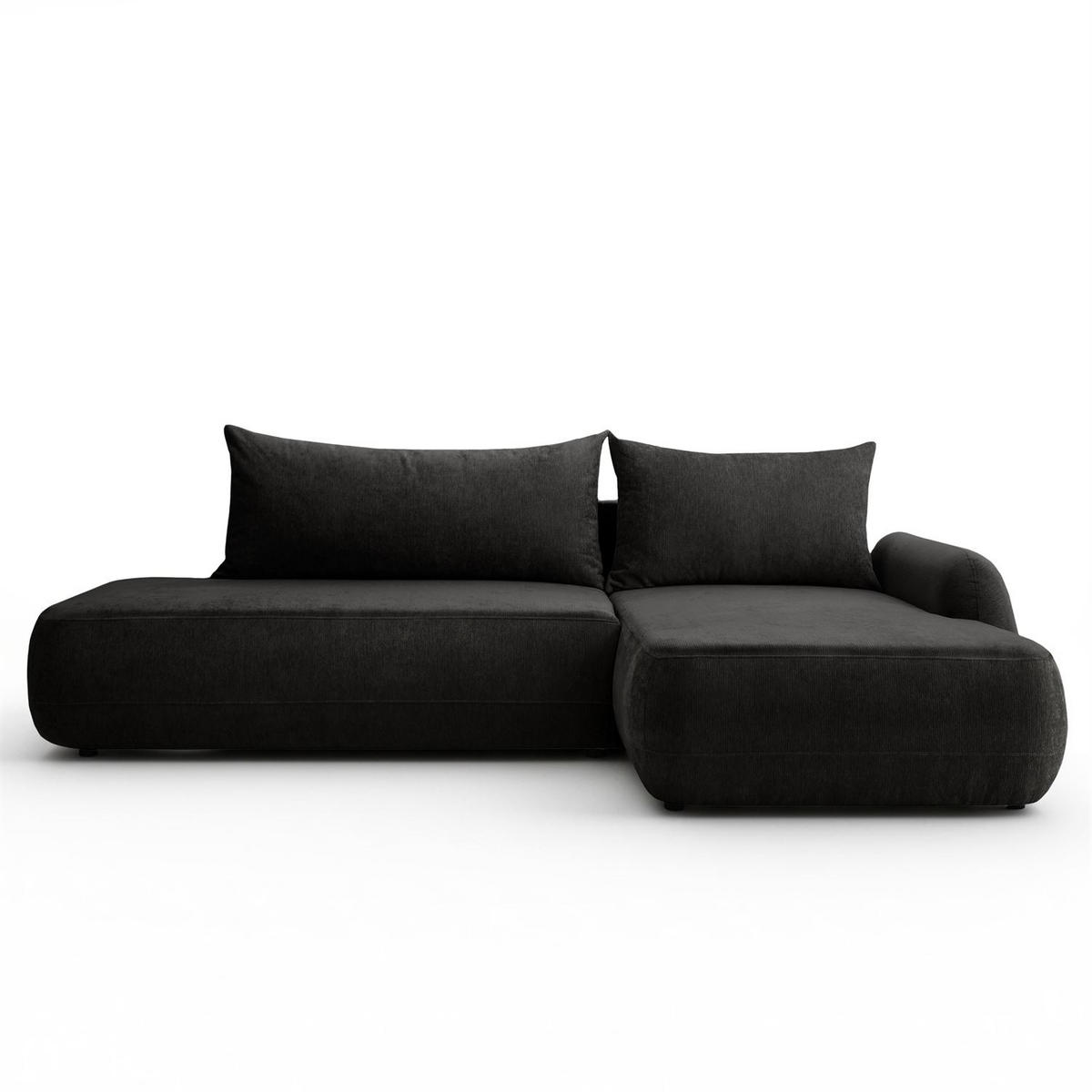 ECKSOFA GOYA mit Schlaffunktion und Bettkasten, Rechte, Perfect Harmony 99 - Anthrazit, Textil (302/184cm) - Lookway