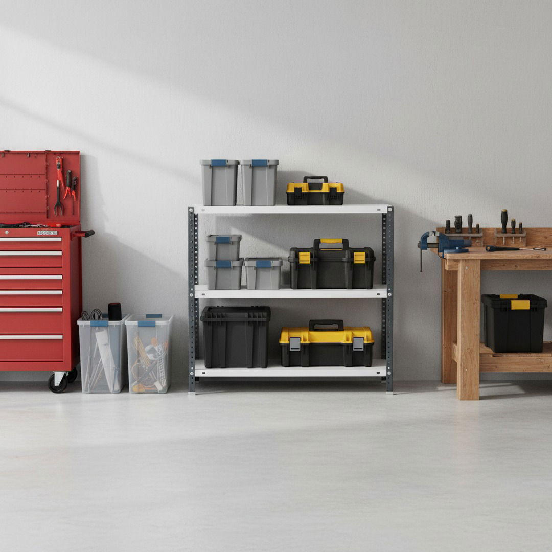 SCHRAUBREGAL PANDA MINI | HxBxT 90x110x50cm | 3 Fachböden | Fachlast 90kg | Anthrazit-Weiß - Anthrazit, Metall (110/90/50cm) - PROREGAL