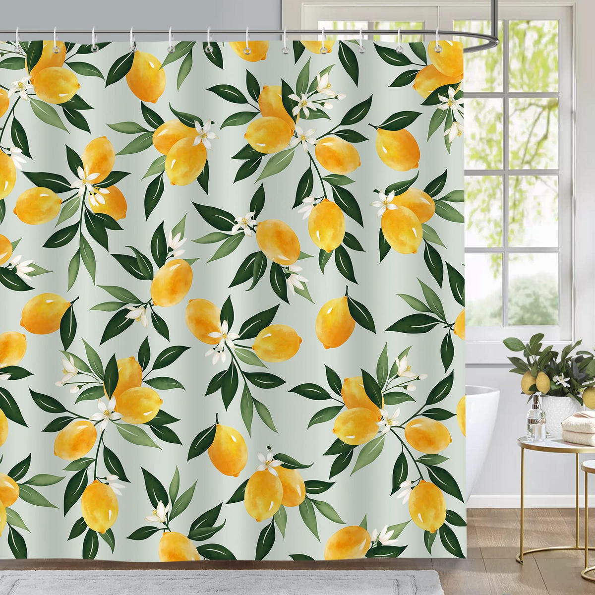 DUSCHVORHANG Gelb wasserdicht maschinenwaschbar mit Haken für Badewanne - Gelb, Textil (200/180cm) - MCBOSON
