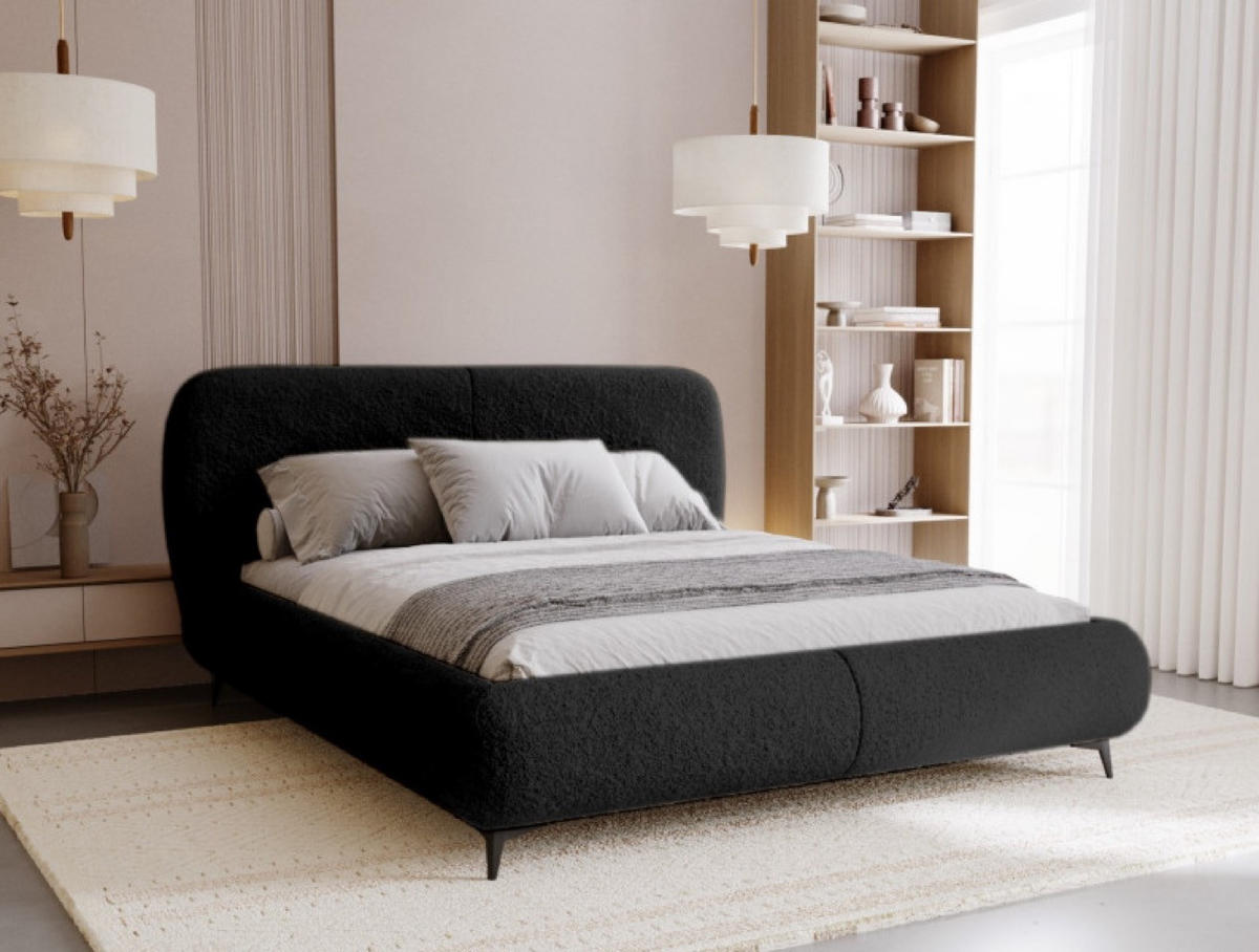 BETT Schwarz ELLE Gepolstert 180x200 cm - Schwarz, Kunststoff/Textil (180/200cm) - Sepro Meble