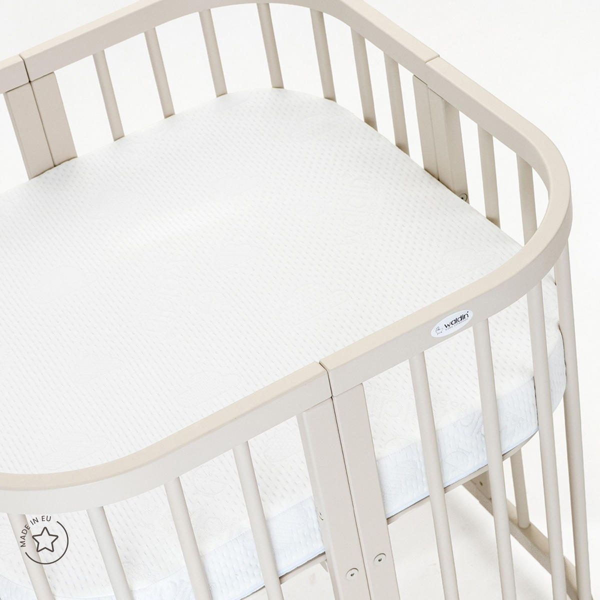 SALTEA din cocos pentru bebe 7in1 - alb, materiale naturale/material textil (73/73cm) - waldin
