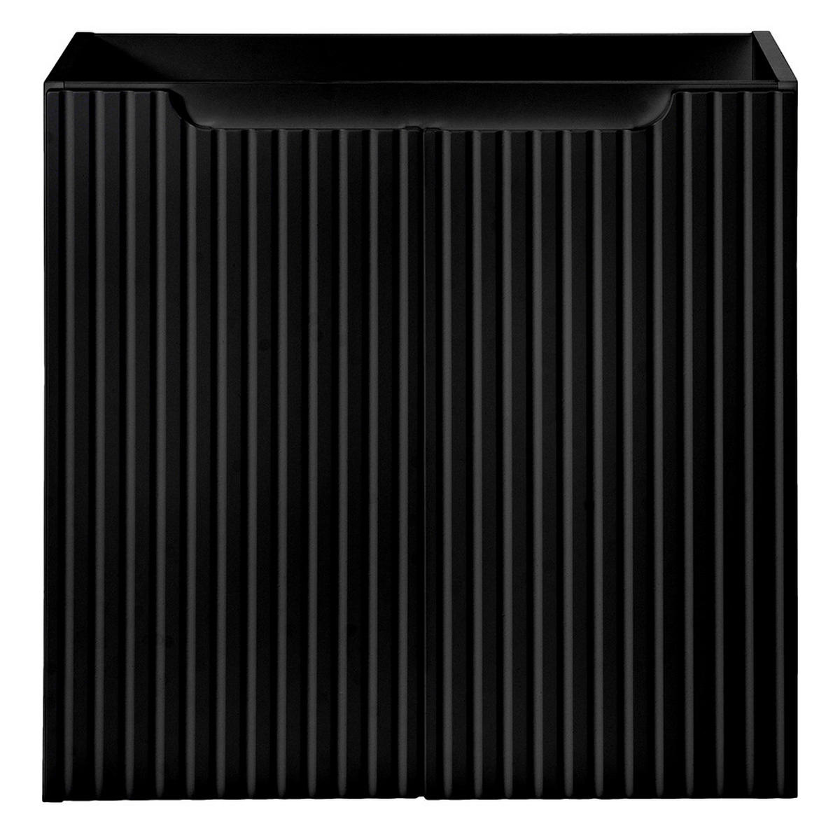 WASCHBECKENSCHRANK Newport-56 - Schwarz, Holzwerkstoff (50/60/40cm) - Lomado