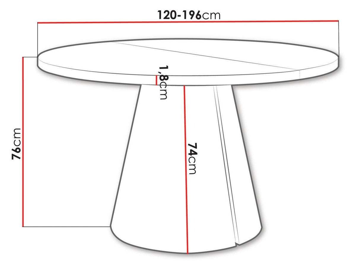 ESSTISCH Calma 120 - Schwarz, Holzwerkstoff/Metall (120/120/76cm) - MIRJAN24