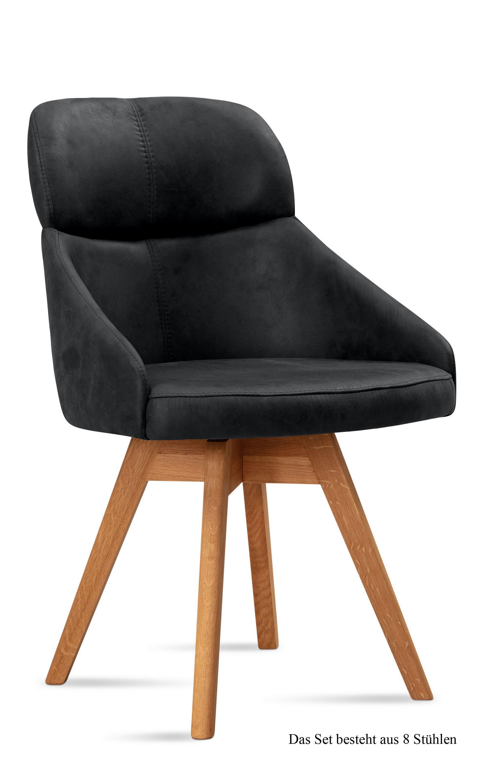 ESSZIMMERSTUHL drehbar (8er-Set) Drala 52x82x63 Eiche geölt/Anthrazit - Eichefarben/Anthrazit, Kunststoff (63/82/52cm) - 58aufmkessel