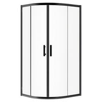 DUSCHKABINE Hela Schwarz/Transparent, Viertelkreis, 90/90/190 cm - Schwarz, Glas (90/90/190cm) - bad land