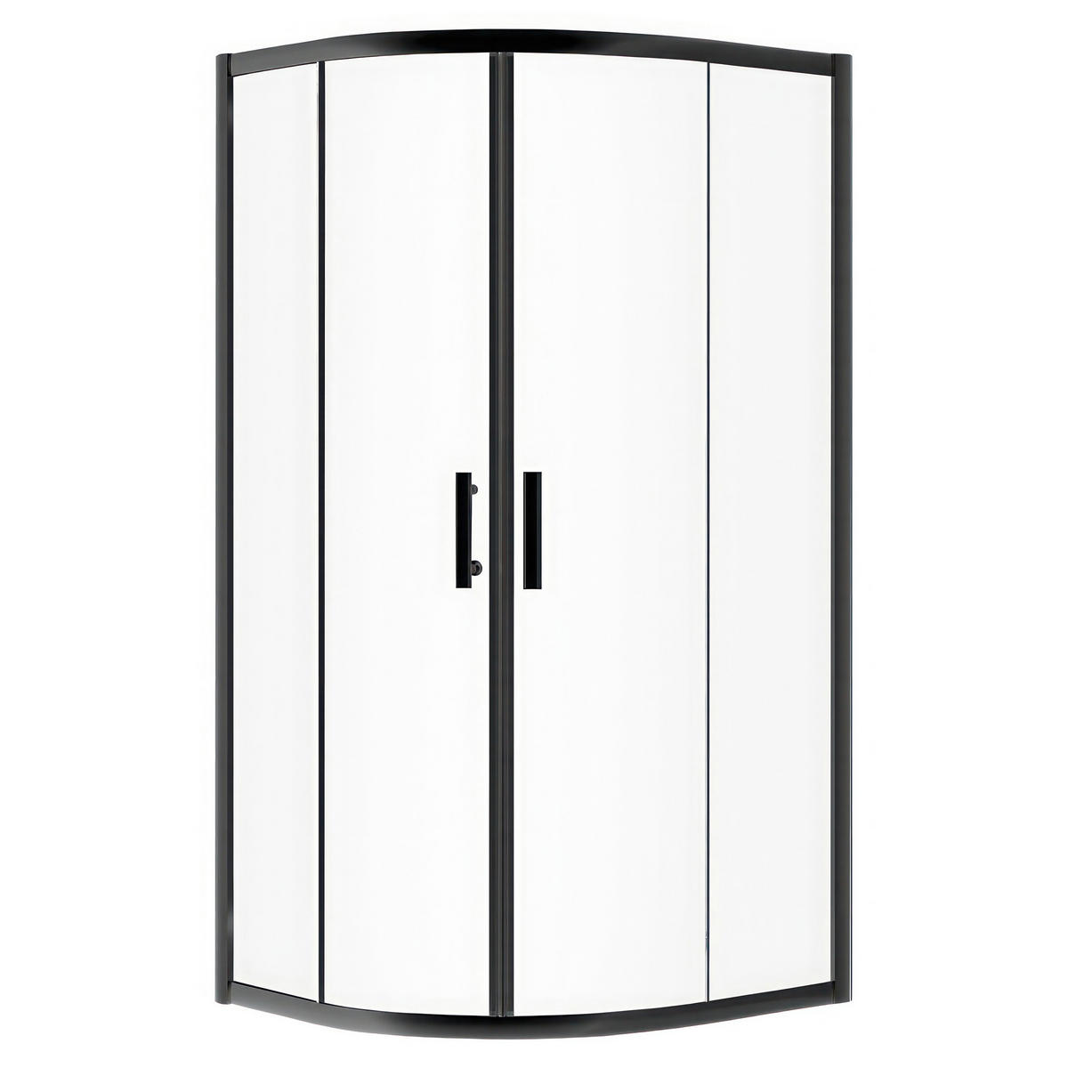 DUSCHSET Hela Vidar Schwarz/Transparent, 2-teilig, Viertelkreis, 80/80/193 cm - Schwarz, Glas (80/80/193cm) - bad land
