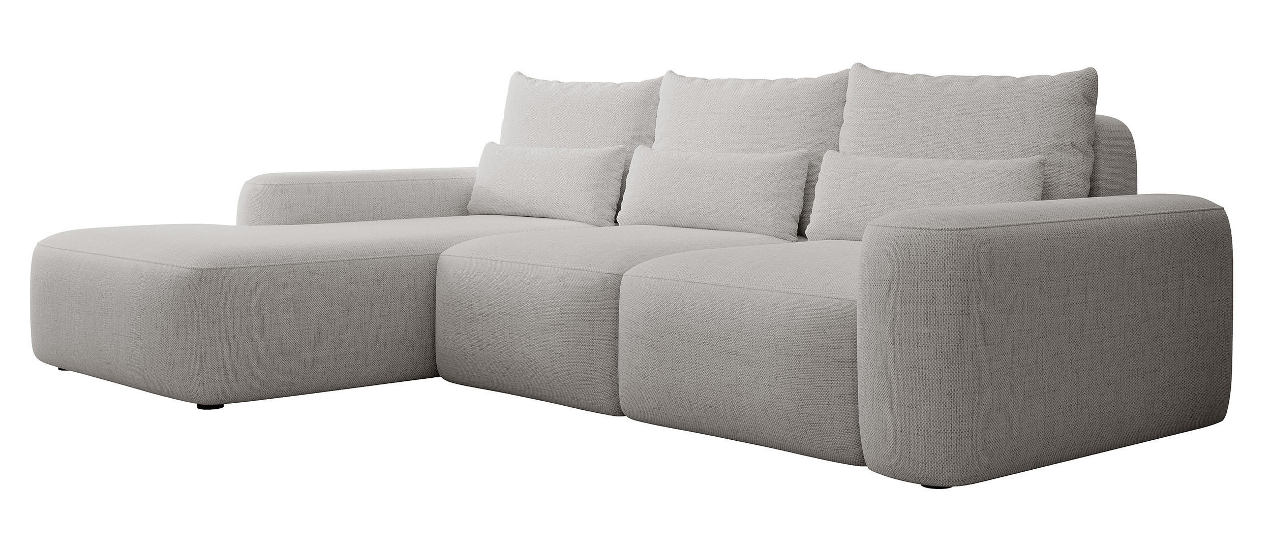 ECKSOFA Carnos Chenille-Bezug in Grau - Grau, Textil (264/162cm) - Selsey