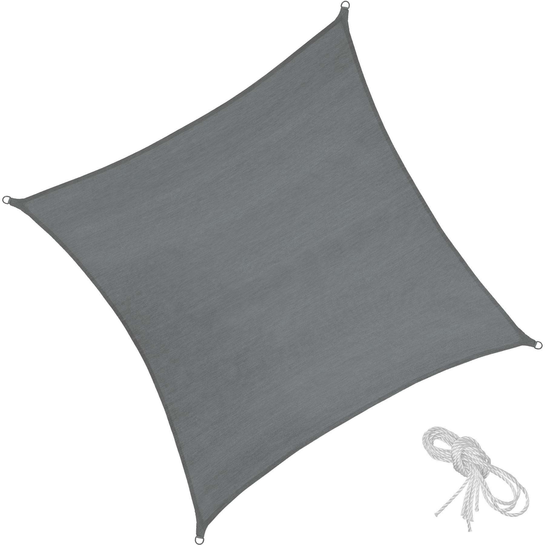 SONNENSEGEL ,inklusive Spannseile,grau - Grau, Kunststoff (300/300cm) - tectake