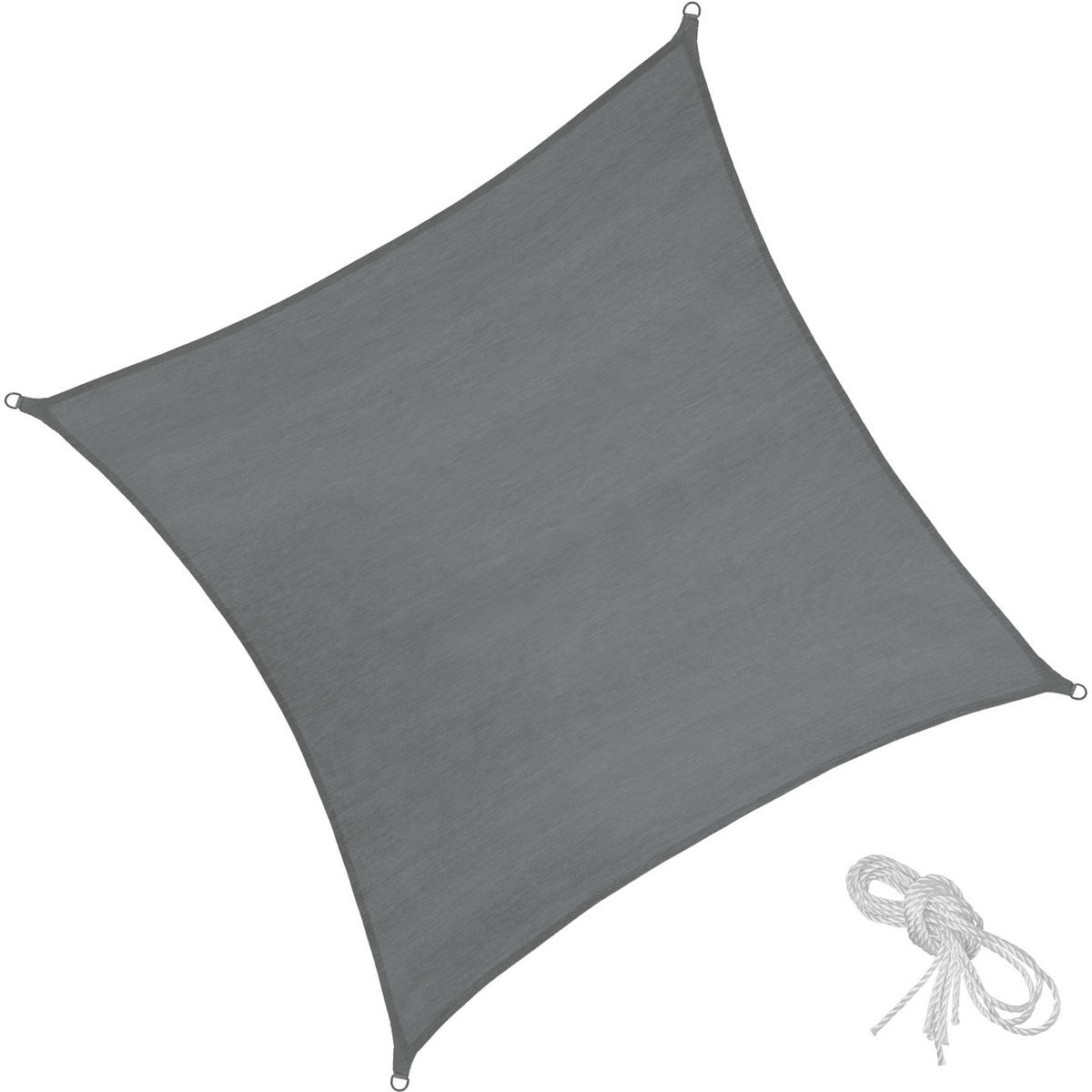 SONNENSEGEL ,inklusive Spannseile,grau - Grau, Kunststoff (400/400cm) - tectake