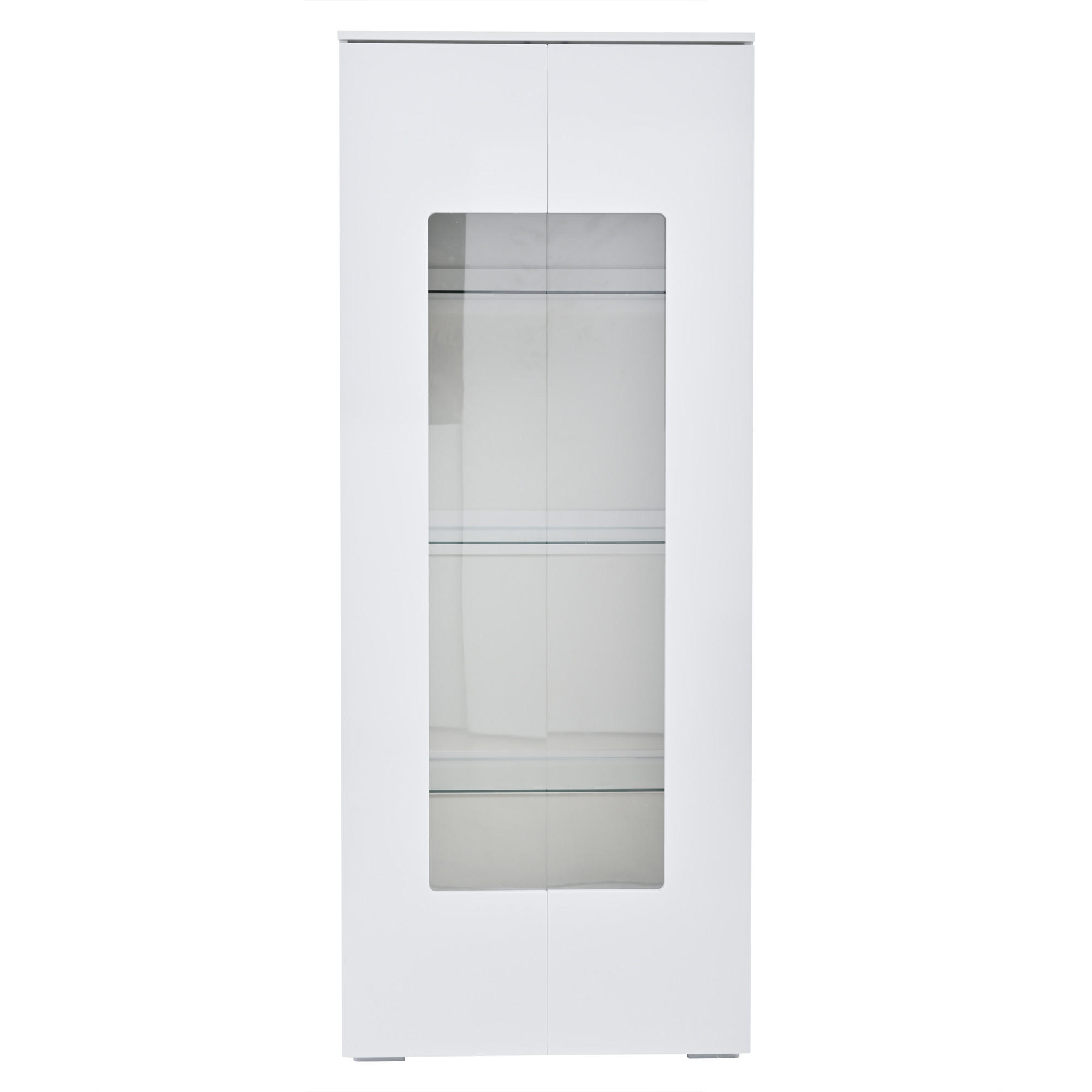 VITRINE Hochglanz LED Acryltüren Gehärtetes Glas Weiß - Weiß, Holzwerkstoff (70/173/40cm) - FLIEKS