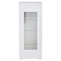 VITRINE Hochglanz LED Acryltüren Gehärtetes Glas Weiß - Weiß, Holzwerkstoff (70/173/40cm) - FLIEKS