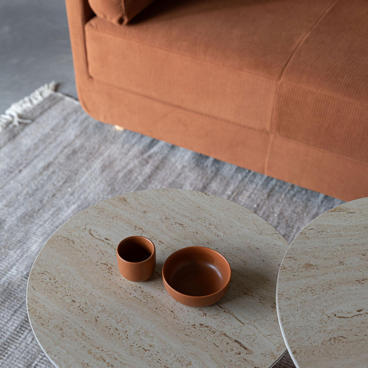 BEISTELLTISCH - Keramik - Beige - Beige, Holzwerkstoff (50/50/42cm) - Drawer