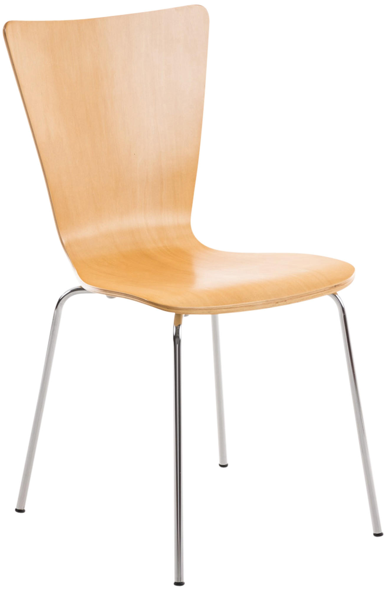 BESUCHERSTUHL Holz Natura - Eukalyptusholzfarben, Holz/Metall (43/84/50cm) - CLP