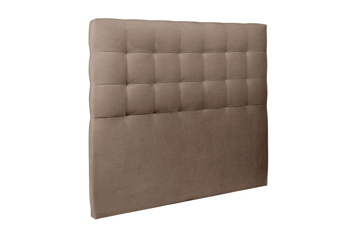 KOPFTEIL gepolstert - Gesteppt – taupefarbener Samtstoff - 200 cm - Taupe/Beige, Karton/Holz (200/120/10cm) - Sommeil de Plomb
