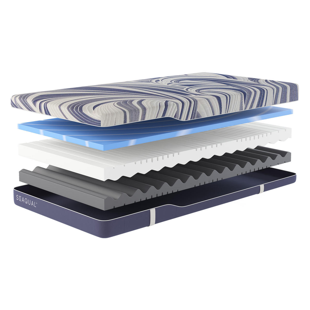 KALTSCHAUM-MATRATZE "Ocean Clean KS", H2, 80 x 200 cm, Höhe: ca. 21 cm - Blau, Textil (80/200cm) - Hn8 Schlafsysteme