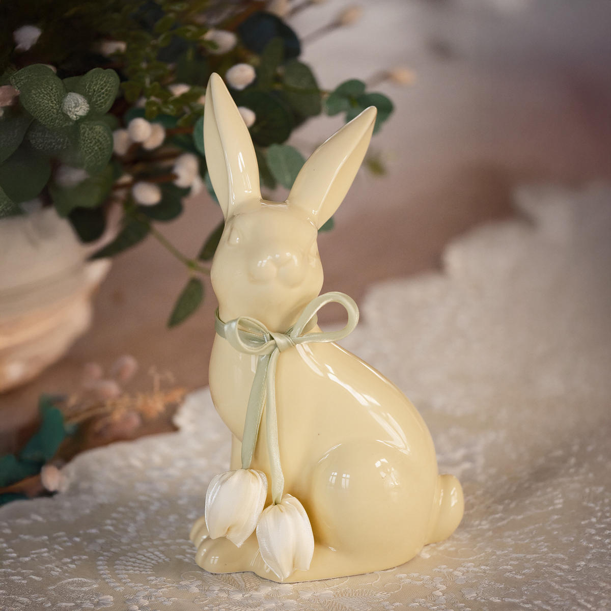 DEKOFIGUR Panso - Hellgelb, Keramik (15/25.5/12cm) - home&you