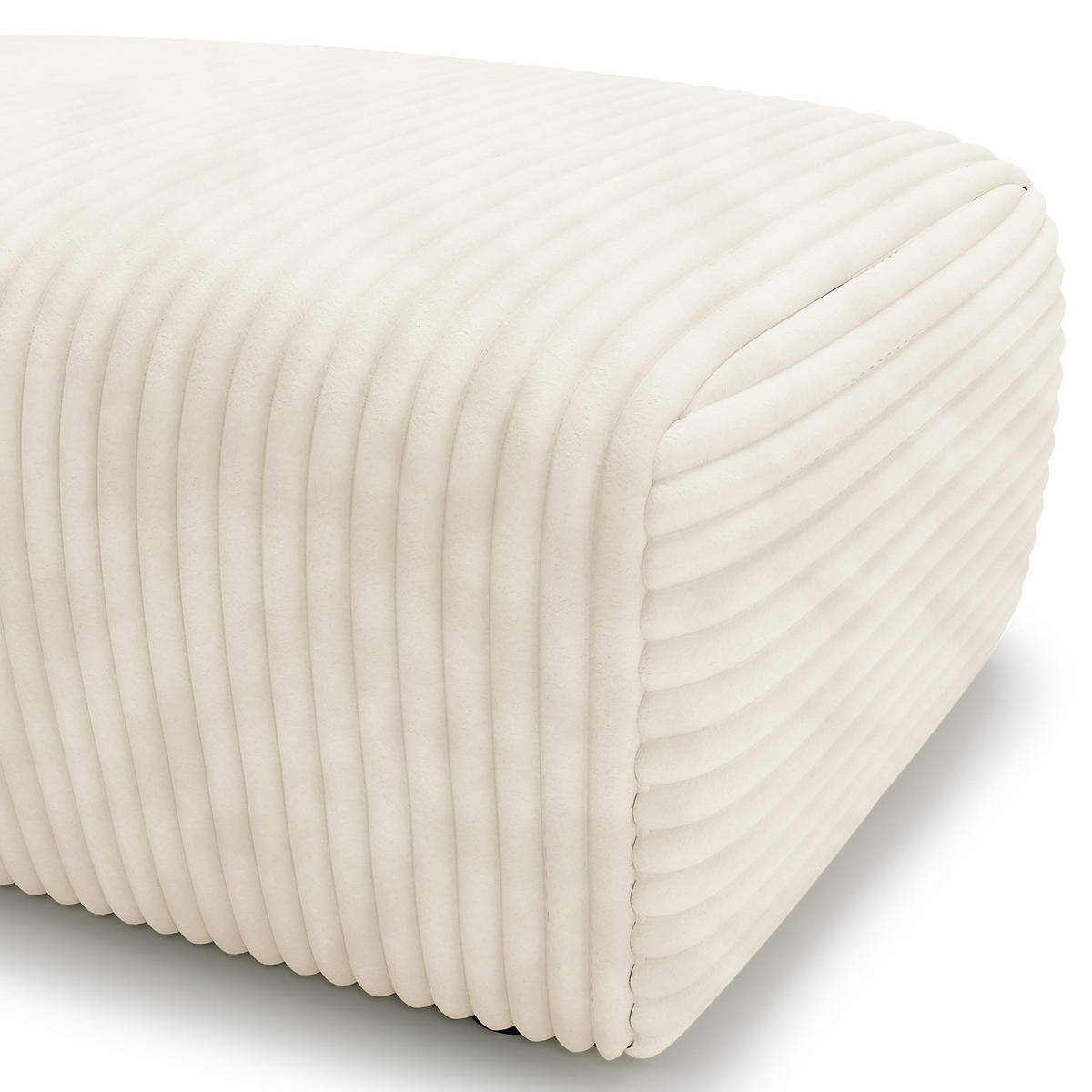 POLSTERHOCKER - Cord - Creme/Schwarz, Kunststoff/Textil (110/40/72cm) - home24