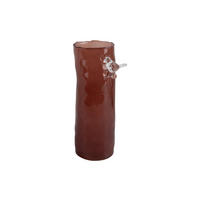 VASE Bird On Branch 9/9/27 cm - Rot, Glas (9.5/27cm) - Present Time