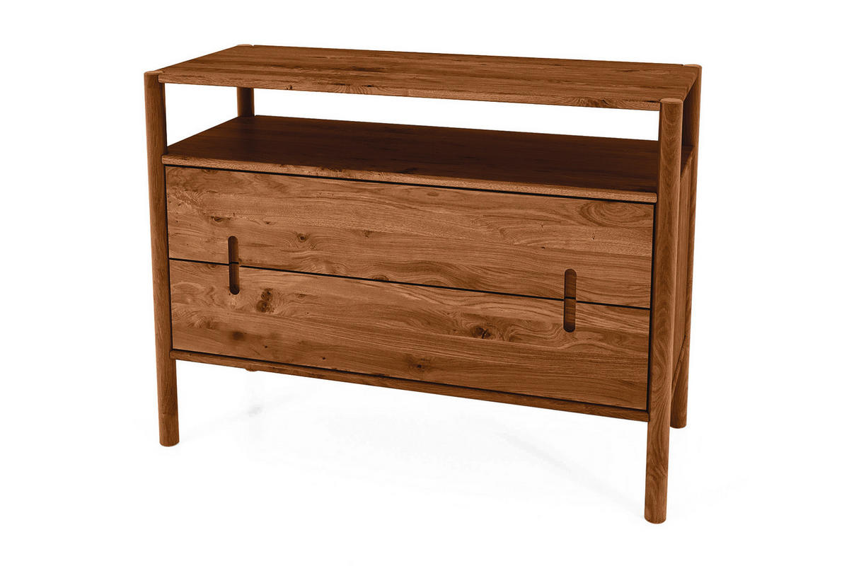 KOMMODE INA Wildeiche - Mokka, Holz (108/84/46cm) - byoak