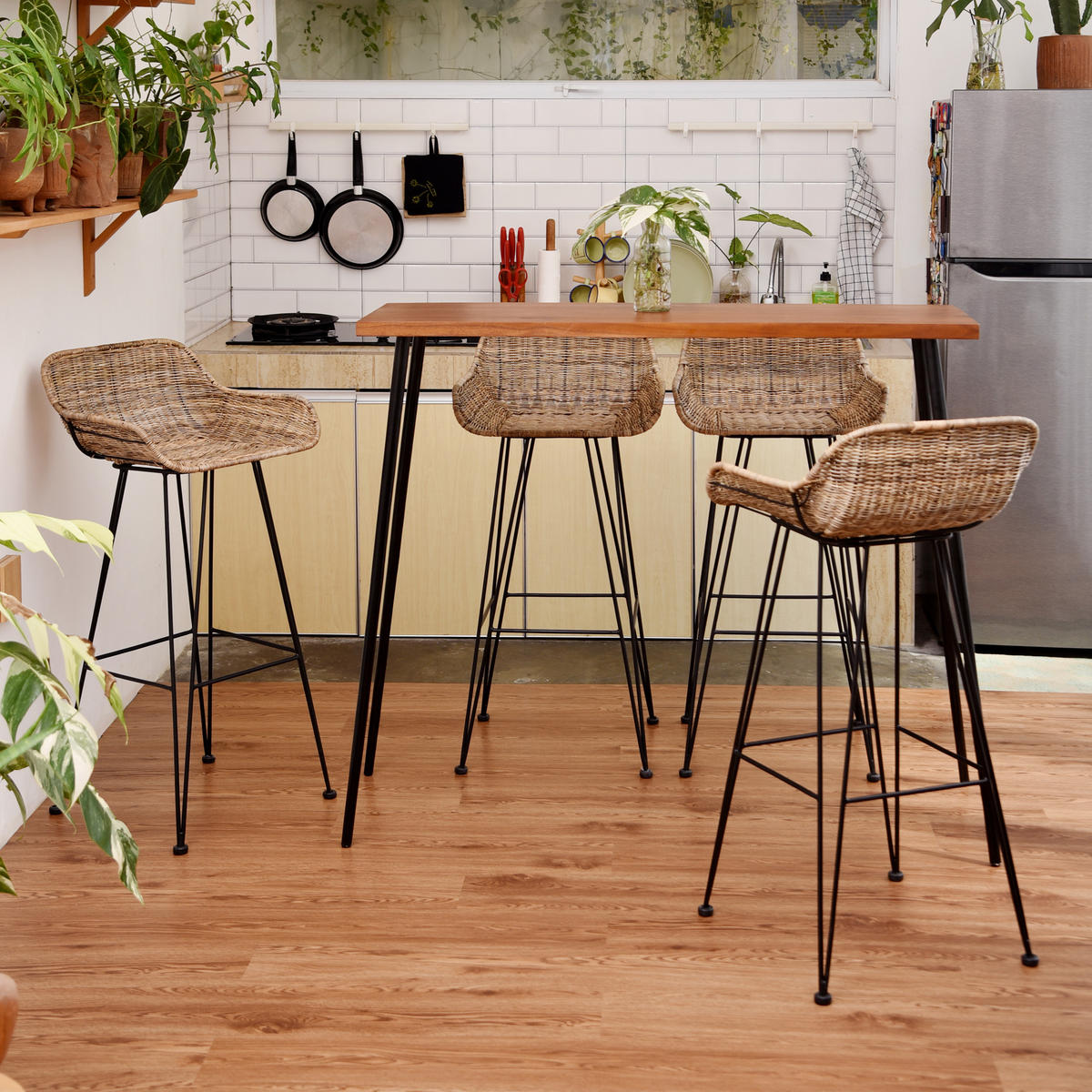 STUHL 2er-Set Rattan Braun - Braun, Holz (47.5/96/48cm) - Nordlys