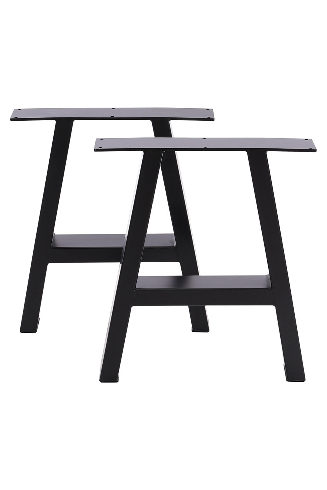 TISCHBEINE 2-tlg Set 40-cm hohe trapezförmige aus Eisen in Schwarz 35 x 7 x 40 cm - Schwarz, Metall (35/40/7cm) - Livingandhome