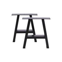 TISCHBEINE 2-tlg Set 40-cm hohe trapezförmige aus Eisen in Schwarz 35 x 7 x 40 cm - Schwarz, Metall (35/40/7cm) - Livingandhome