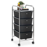BADROLLWAGEN GINA - Schwarz, Kunststoff/Metall (33/79/39cm) - IDIMEX
