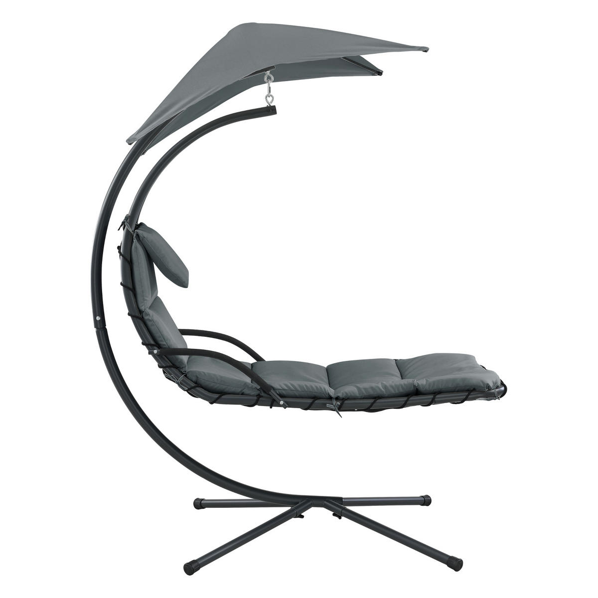 HÄNGELIEGE Lorca - Grau, Metall (166/210/116cm) - [en.casa]