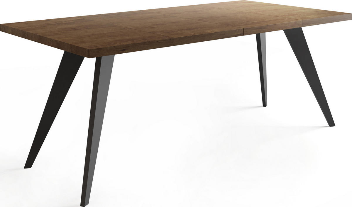 ESSTISCH Quadro quadratischer ausziehbarer, Lefkas Eiche 100-200/100/76 cm - Alteiche/Schwarz, Holz/Holzwerkstoff (100/100/76cm) - WFL GROUP