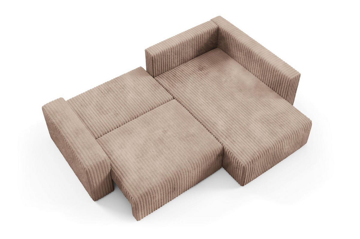 ECKSOFA Natalia Xl - Beige, Holzwerkstoff/Textil (245/182cm) - Fun Möbel