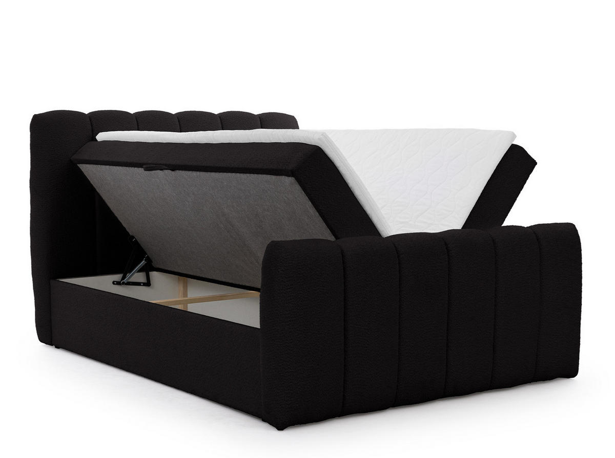 BOXBETT mit Topper und Stauraum 120x200 cm in Schwarz - Schwarz, Textil (120/200cm) - Home Collective
