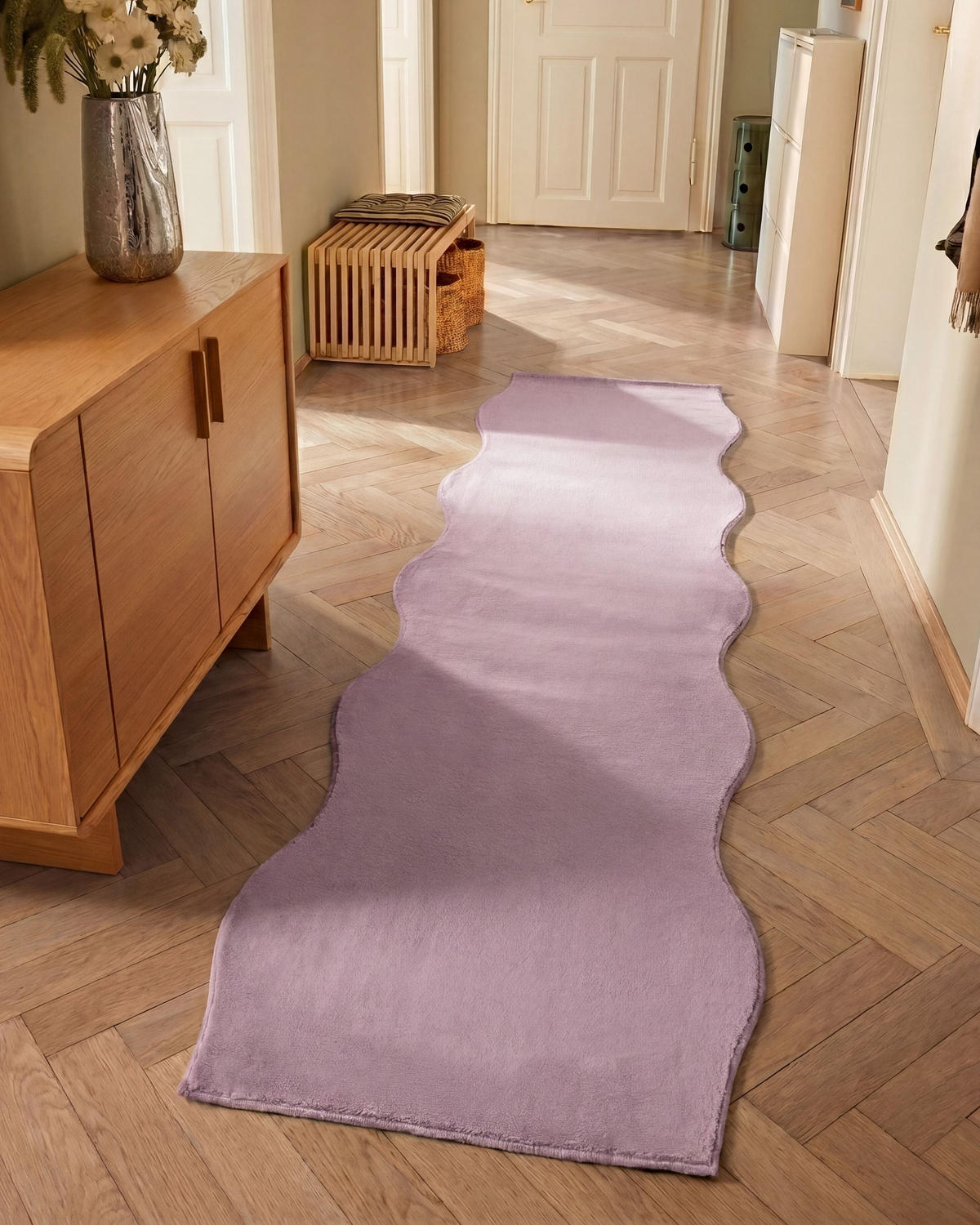 TEPPICH Hellviolett 80/300 cm Dawa - Violett, Kunststoff (80/300cm) - Beliani