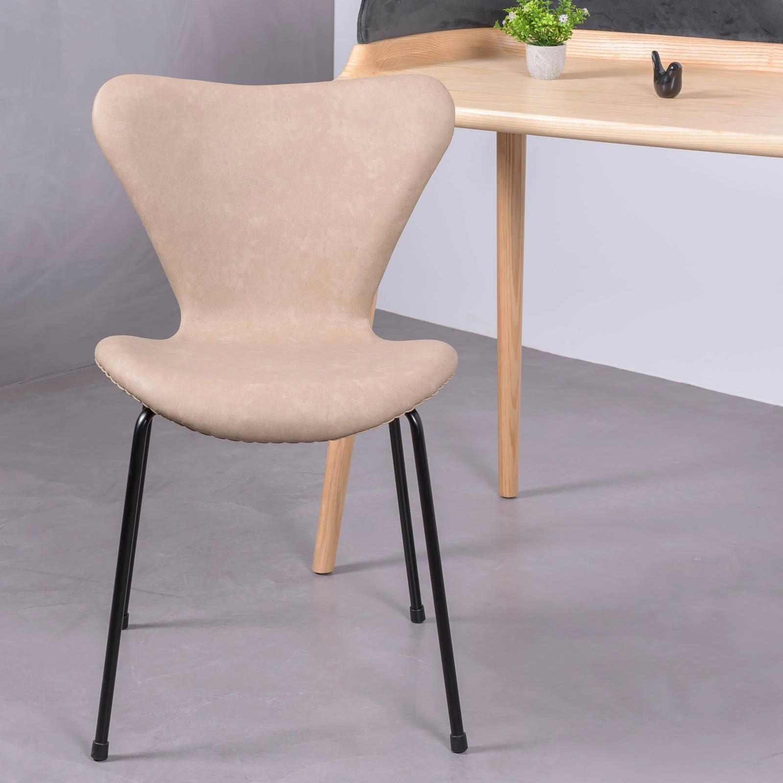 STUHL Textil Beige - Beige, Textil (49/79/48cm) - Nest Dream