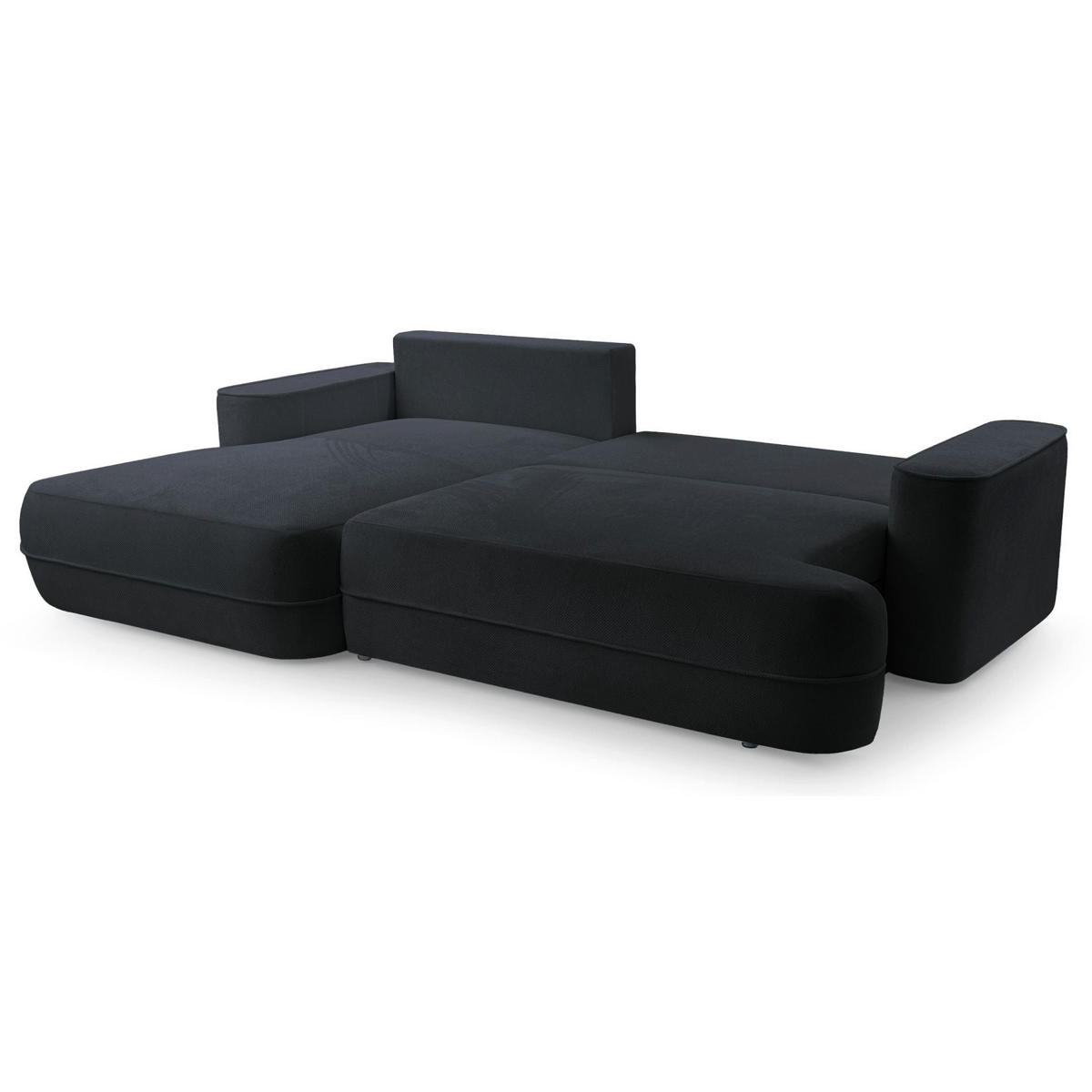 ECKSOFA Fuerro Schwarz Strukturstoff - Schwarz, Kunststoff/Textil (260/168cm) - Selsey