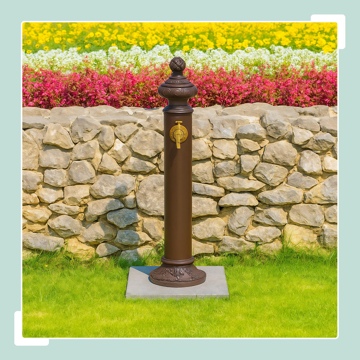 STANDBRUNNEN - Braun, Metall (24/20.5/87cm) - Relaxdays