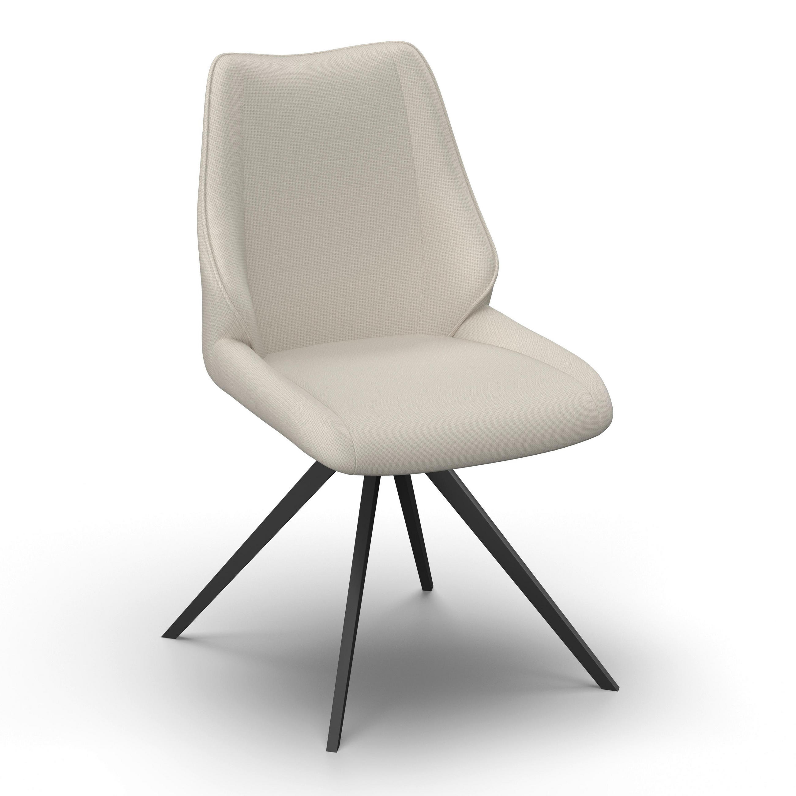 STUHL Milana Hellgrau Webstoff Drehbar Gepolstert - Hellgrau, Holz (54/93/59cm) - Bessagi Home