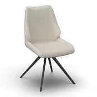 STUHL Milana Hellgrau Webstoff Drehbar Gepolstert - Hellgrau, Holz (54/93/59cm) - Bessagi Home