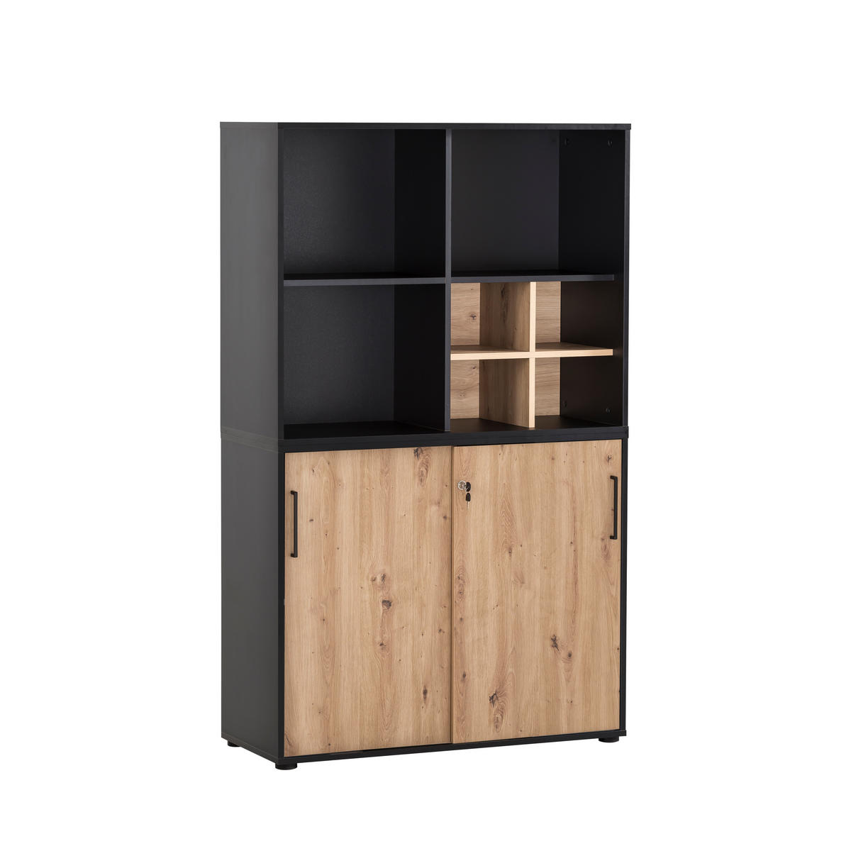 REGALKREUZ Raven 38x48x33 cm Eiche/Schwarz - Schwarz, Holz (48/38/33cm) - PROREGAL