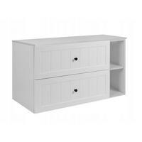 WASCHBECKUNTERSCHRANK GUSTO 80 cm mit Arbeitsplatte Farbe: Mattweiß mit einer Mattweißen Platte - Weiß, Holzwerkstoff (80/58/46cm) - Rodan