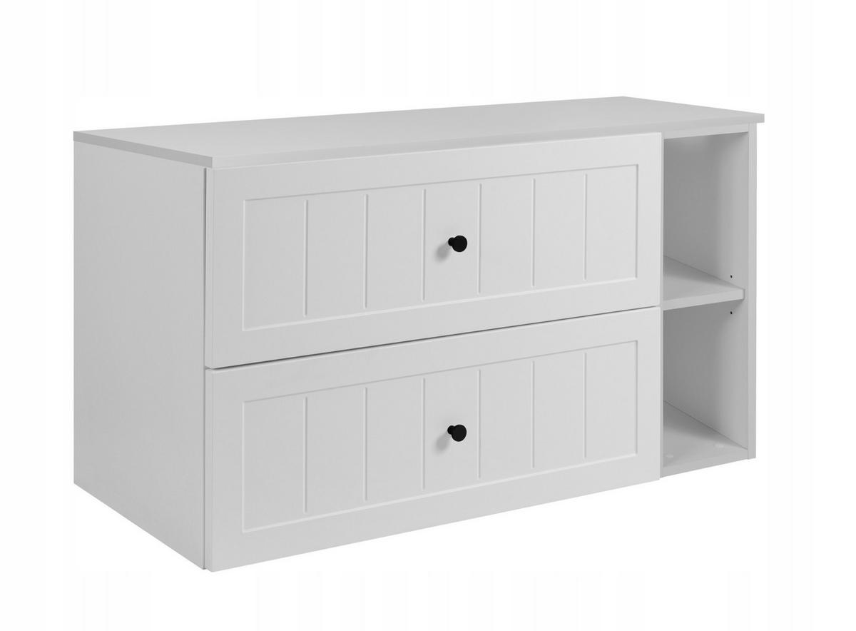 WASCHBECKUNTERSCHRANK GUSTO 80 cm mit Arbeitsplatte Farbe: Mattweiß mit einer Mattweißen Platte - Weiß, Holzwerkstoff (80/58/46cm) - Rodan