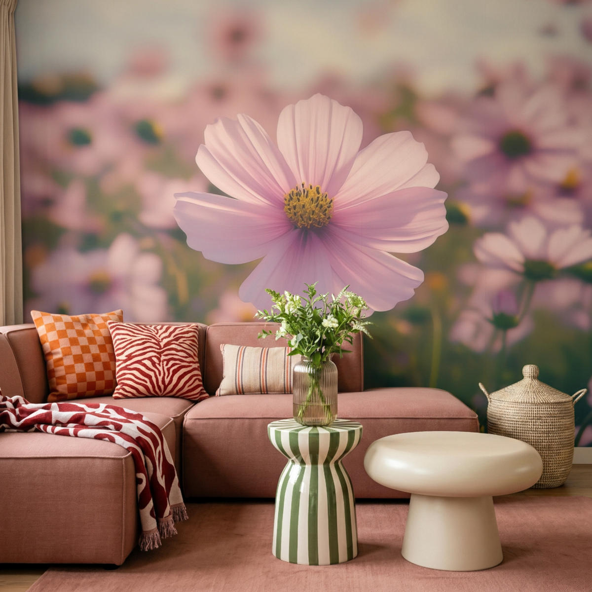 TAPETE - Blumen - Lila - Unscharf - 260x200 cm - Rosa, Papier (260/200cm) - OnlyWow