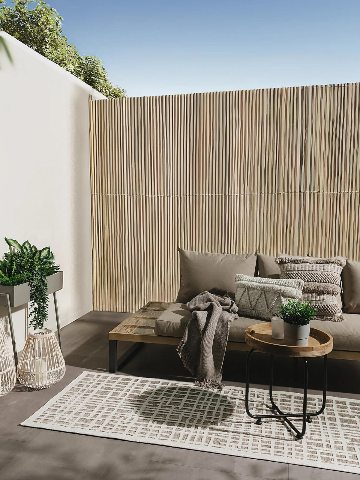 OUTDOORLÄUFER Flora Beige 80x300 cm - Creme, Kunststoff (80/300cm) - benuta