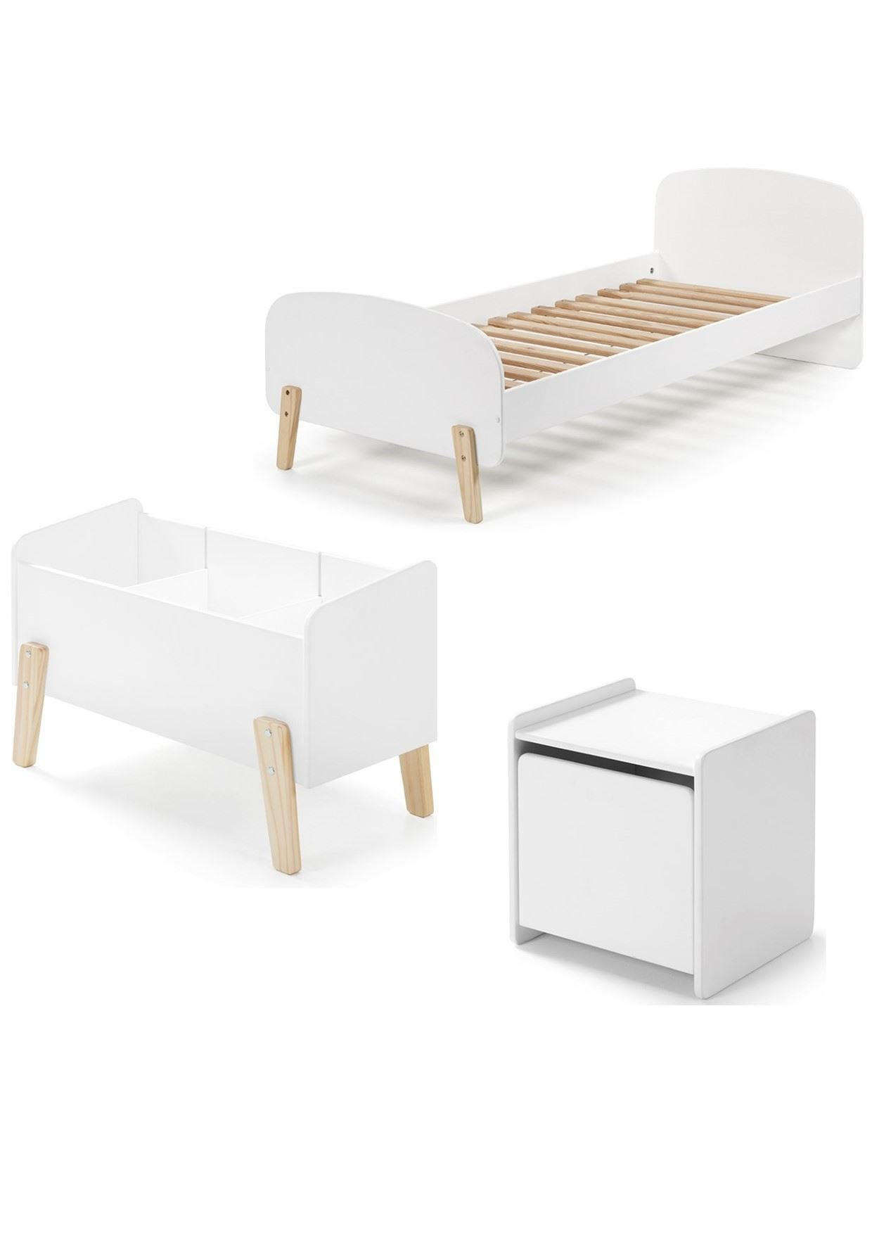 KINDERZIMMER Set Karilynn 3 Massivholz+MDF weiß - Weiß, Holz (230/73/130cm) - 58aufmkessel