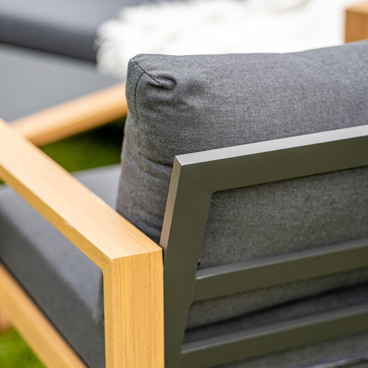 GARTENMÖBEL-SET Vega Anthrazit/Braun - Anthrazit, Metall - kommodly