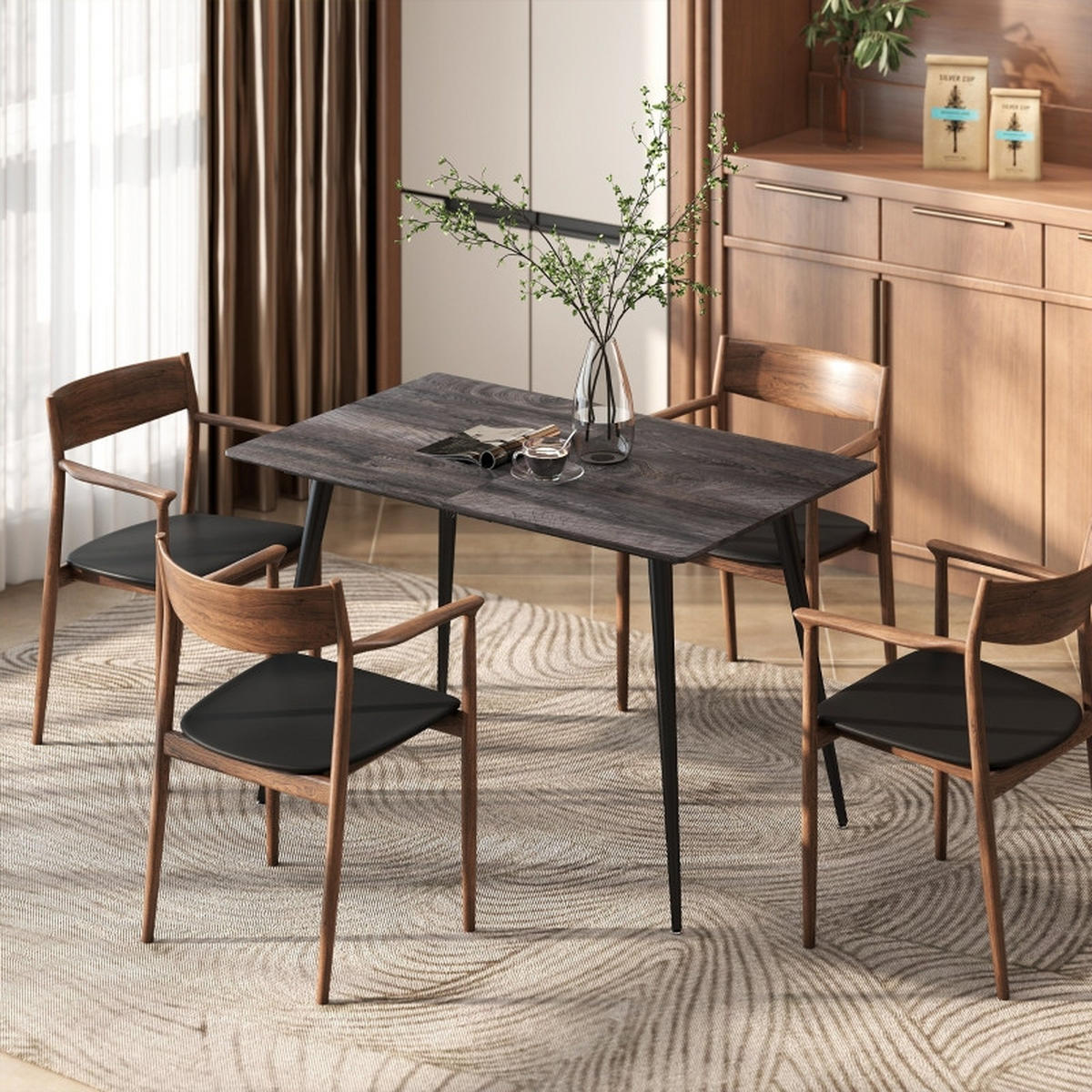 AUSZIEHTISCH 120-160/75/77 cm grau mit versteckter Einlegeplatte aus Holz - Grau, Holz (160/75/77cm) - OKWISH
