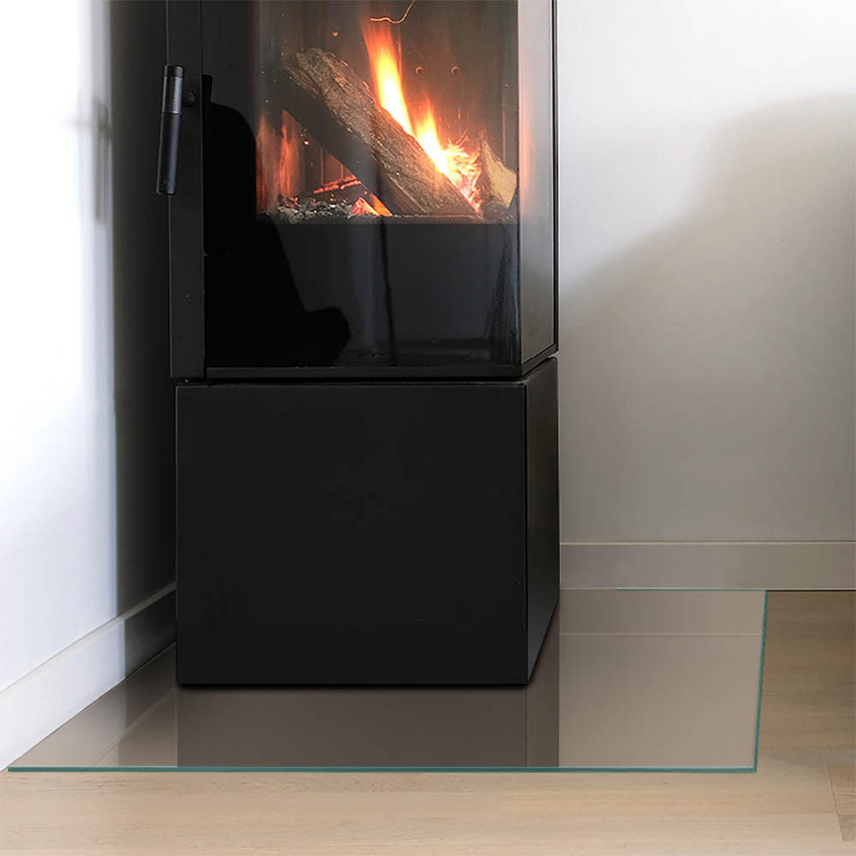 GLASPLATTE für Kamin 60x60 cm Braun - Braun, Glas (60/60/0.4cm) - ArtPrintCave